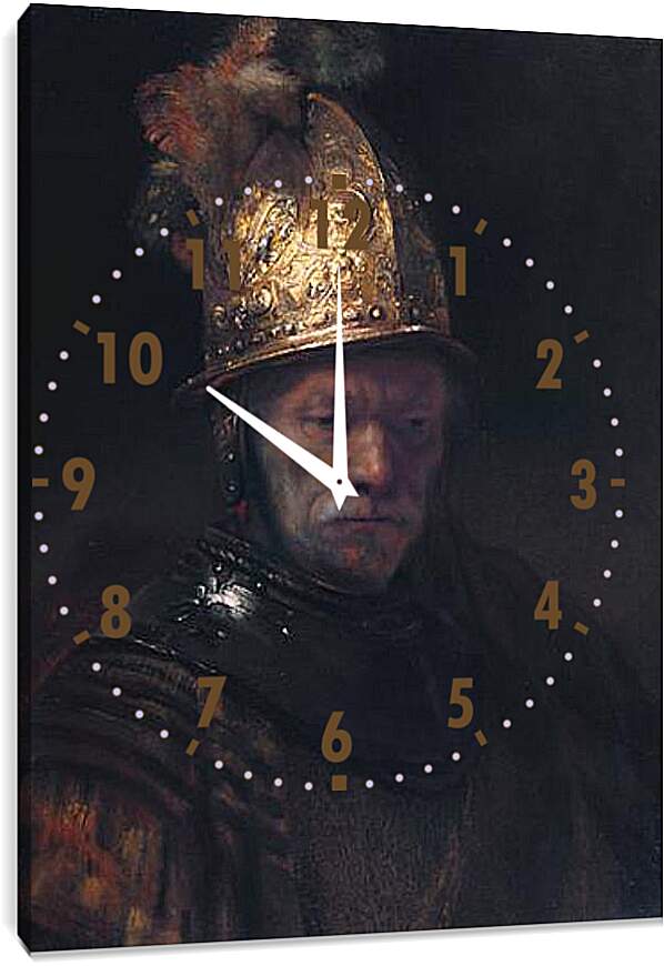 Часы картина - Портрет отца в шлеме. Рембрандт