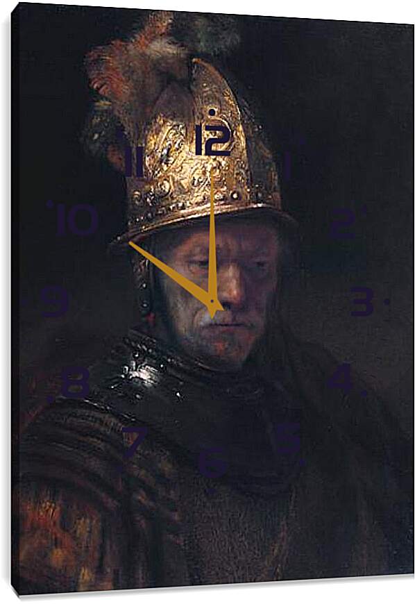 Часы картина - Портрет отца в шлеме. Рембрандт