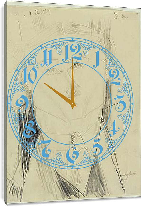 Часы картина - Paul Guillaume. Поль Гулум. Амедео Модильяни