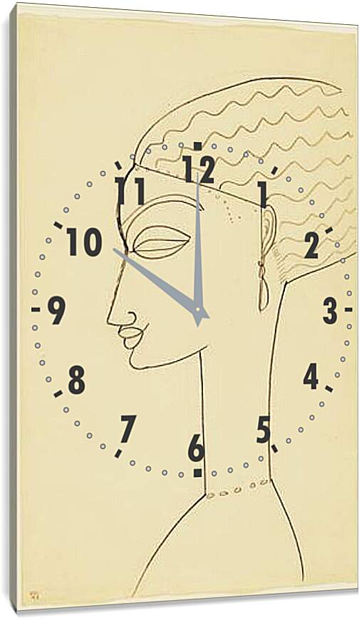 Часы картина - Woman in Profile. Женщина в профиль. Амедео Модильяни