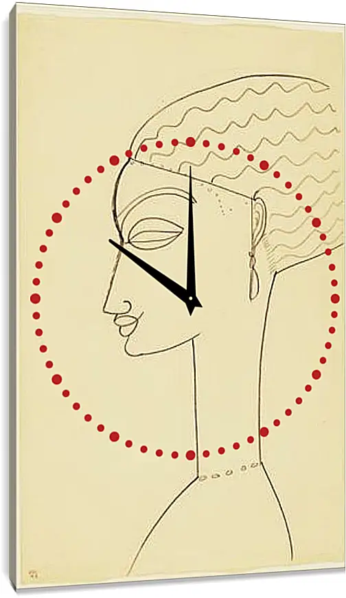 Часы картина - Woman in Profile. Женщина в профиль. Амедео Модильяни
