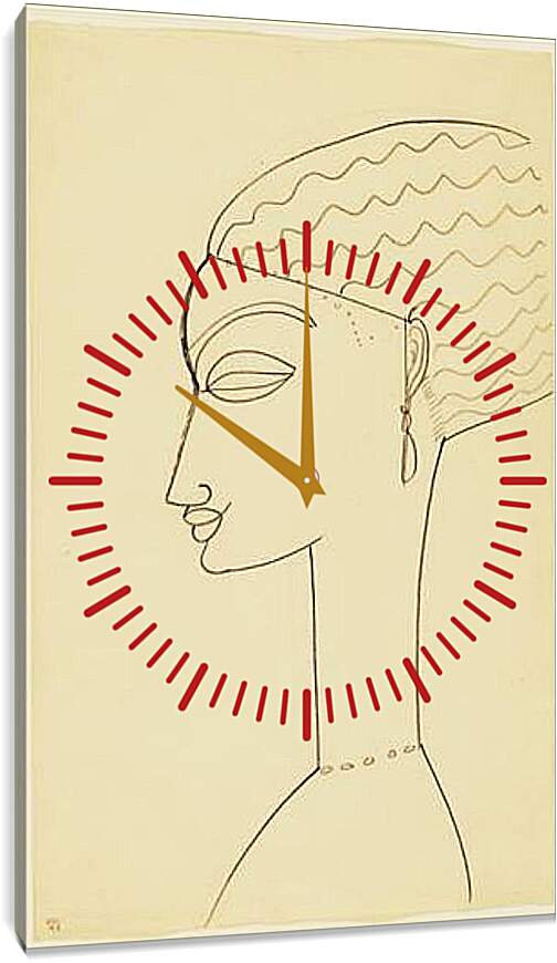 Часы картина - Woman in Profile. Женщина в профиль. Амедео Модильяни