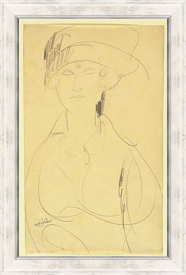 Картина в раме - Portrait of a Woman. Портрет женщины 2. Амедео Модильяни