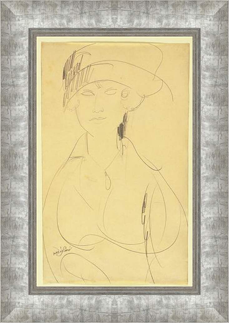 Картина в раме - Portrait of a Woman. Портрет женщины 2. Амедео Модильяни
