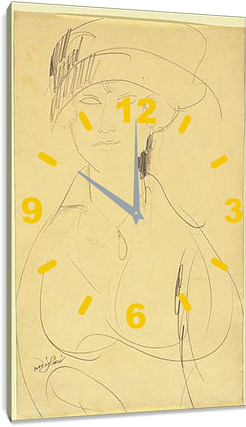 Часы картина - Portrait of a Woman. Портрет женщины 2. Амедео Модильяни
