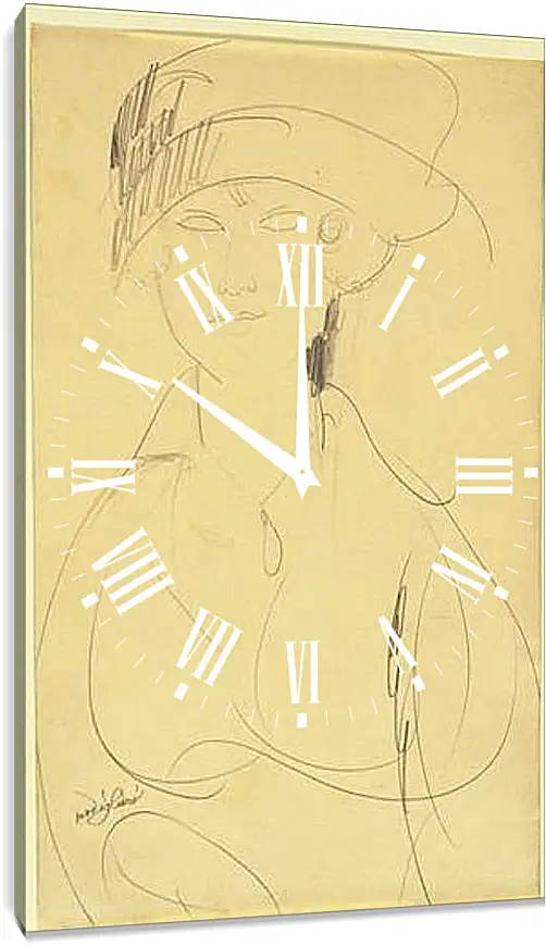 Часы картина - Portrait of a Woman. Портрет женщины 2. Амедео Модильяни