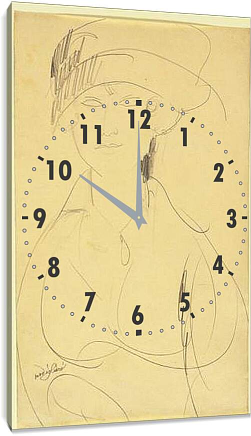 Часы картина - Portrait of a Woman. Портрет женщины 2. Амедео Модильяни