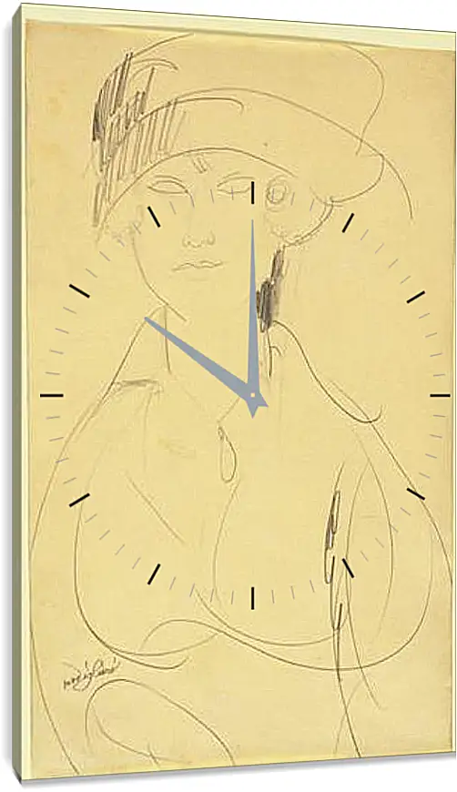 Часы картина - Portrait of a Woman. Портрет женщины 2. Амедео Модильяни