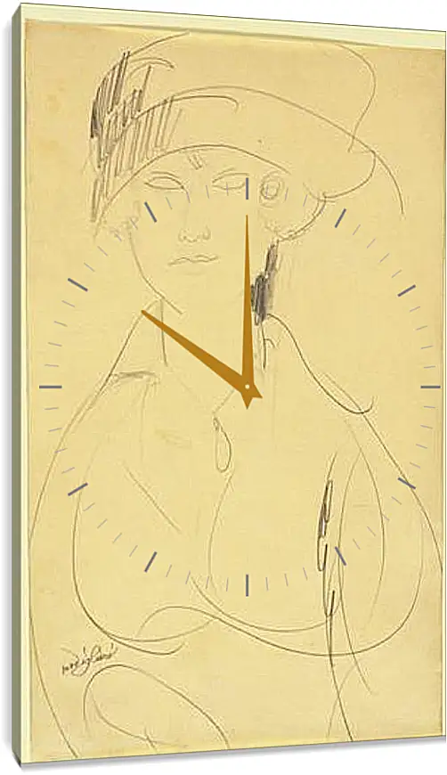 Часы картина - Portrait of a Woman. Портрет женщины 2. Амедео Модильяни