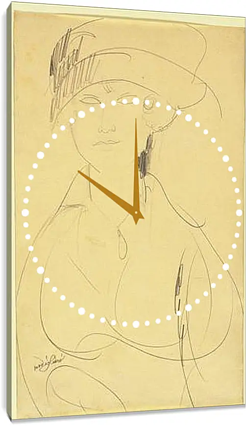 Часы картина - Portrait of a Woman. Портрет женщины 2. Амедео Модильяни