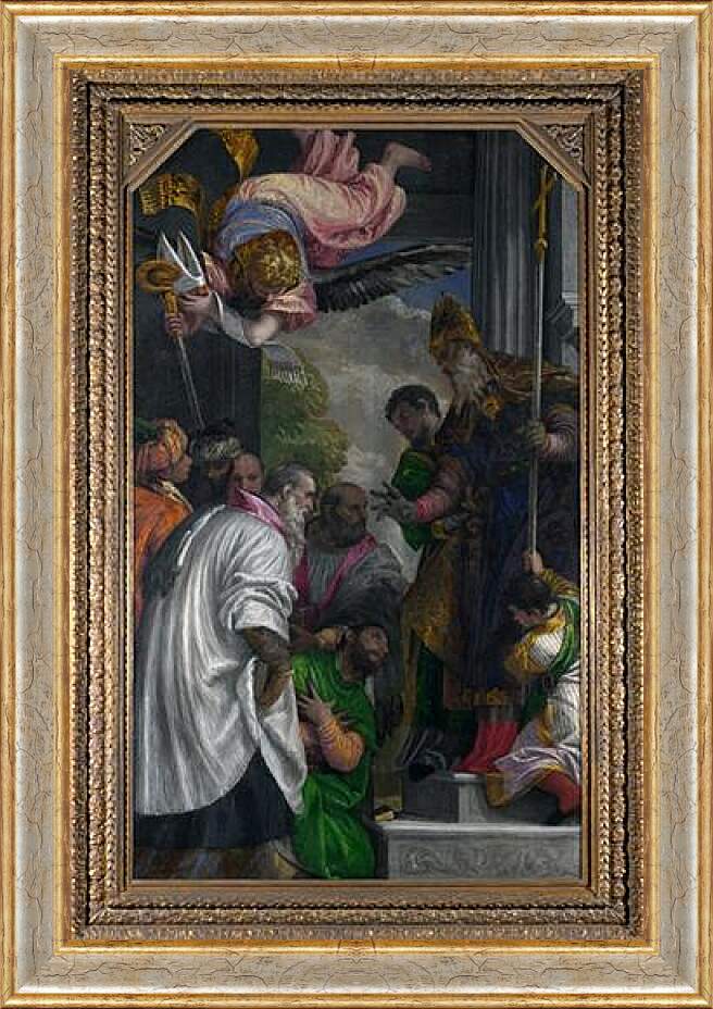 Картина в раме - The Consecration of Saint Nicholas. Паоло Веронезе