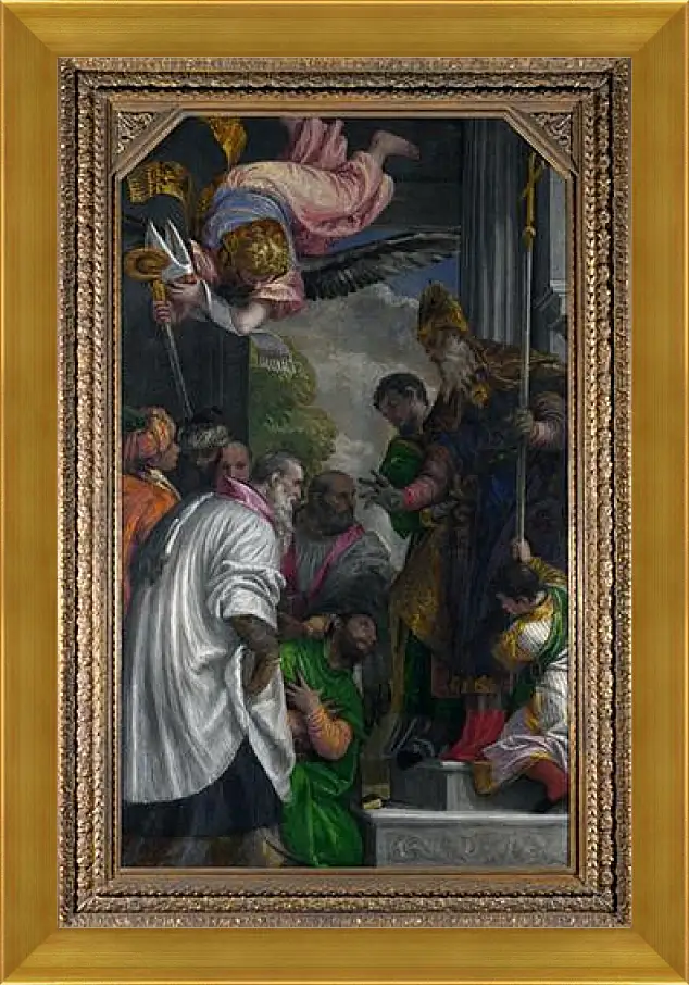 Картина в раме - The Consecration of Saint Nicholas. Паоло Веронезе