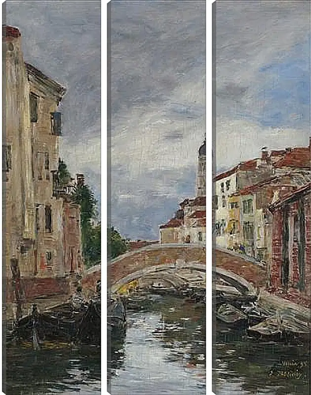 Модульная картина - Small Channel in Venice, 1895. Эжен Буден