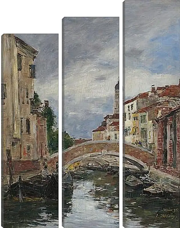 Модульная картина - Small Channel in Venice, 1895. Эжен Буден