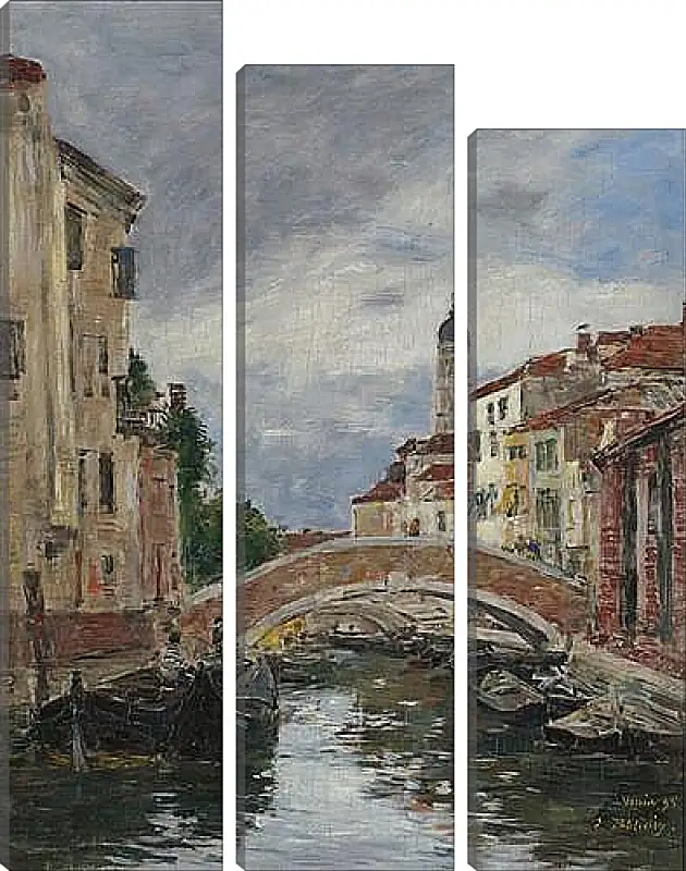 Модульная картина - Small Channel in Venice, 1895. Эжен Буден