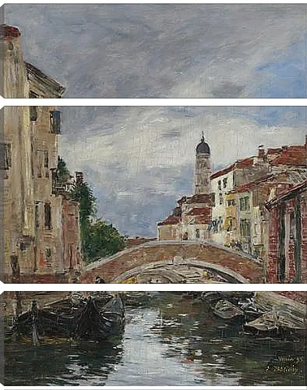 Модульная картина - Small Channel in Venice, 1895. Эжен Буден