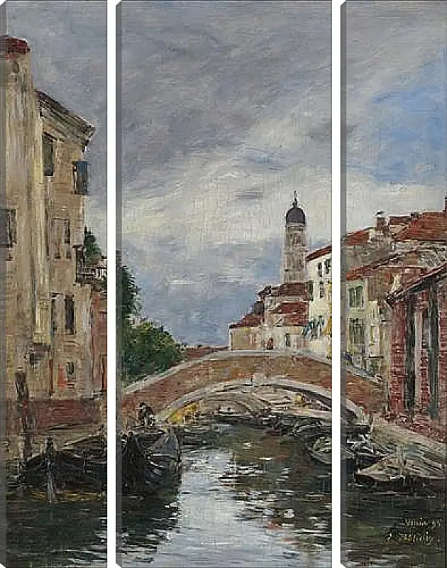 Модульная картина - Small Channel in Venice, 1895. Эжен Буден