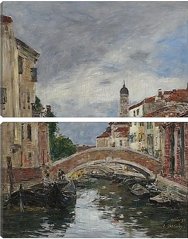 Модульная картина - Small Channel in Venice, 1895. Эжен Буден