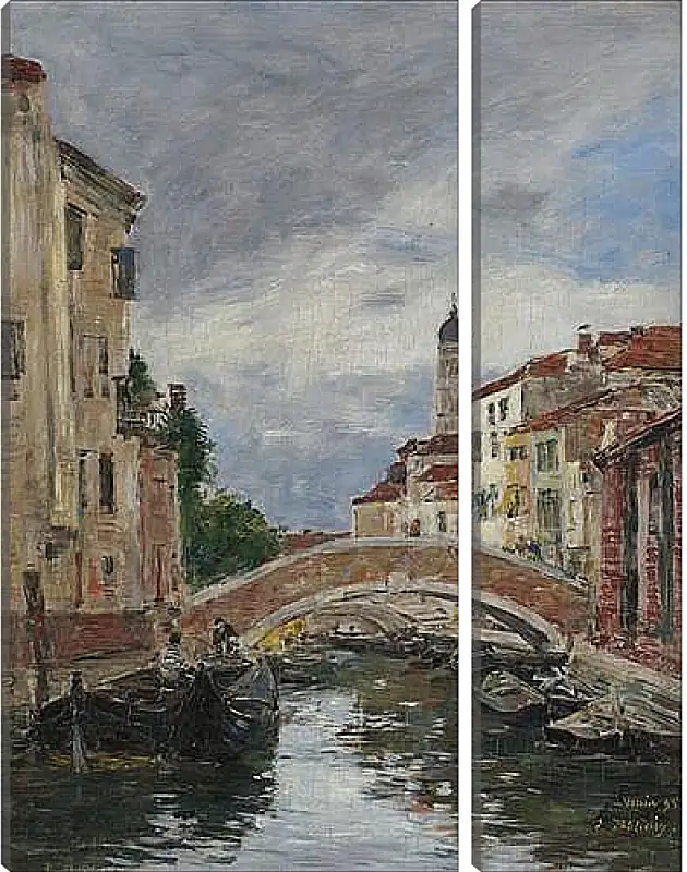 Модульная картина - Small Channel in Venice, 1895. Эжен Буден