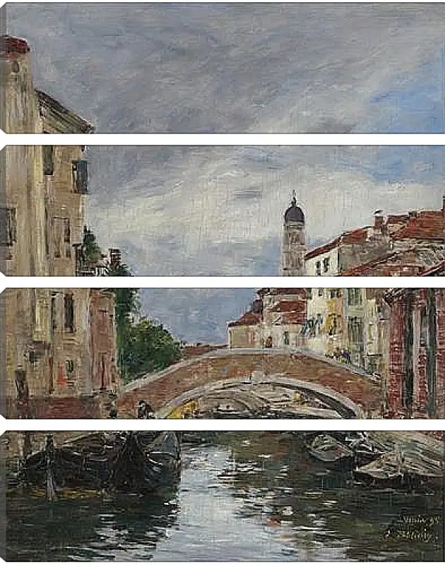 Модульная картина - Small Channel in Venice, 1895. Эжен Буден