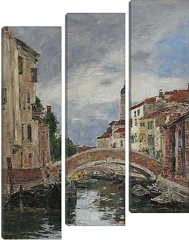 Модульная картина - Small Channel in Venice, 1895. Эжен Буден