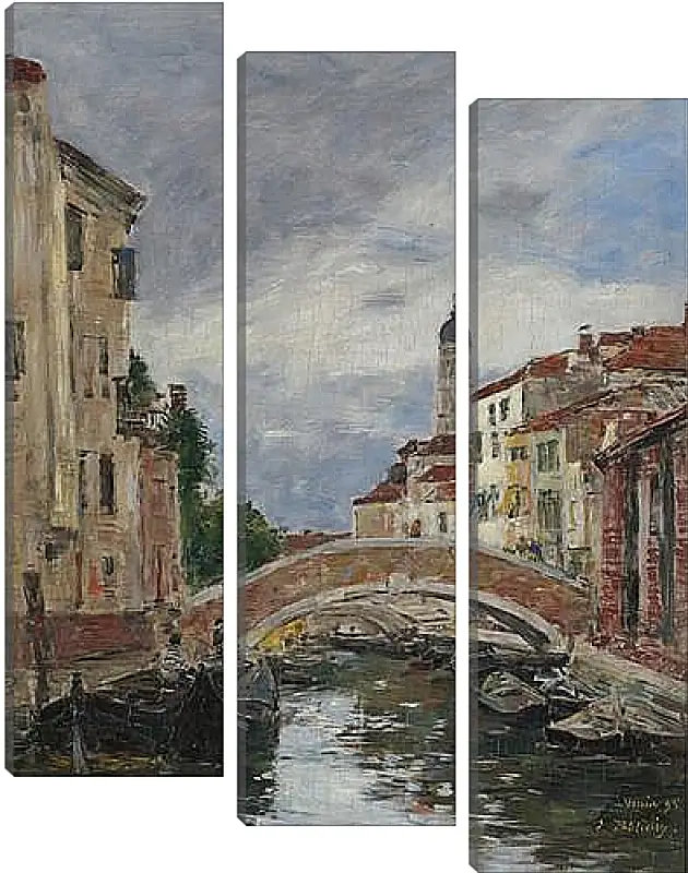 Модульная картина - Small Channel in Venice, 1895. Эжен Буден