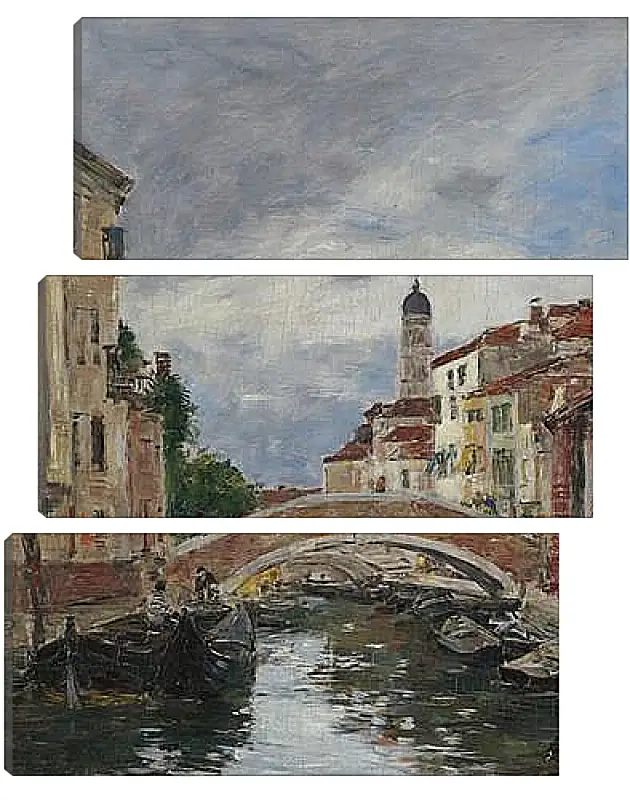 Модульная картина - Small Channel in Venice, 1895. Эжен Буден