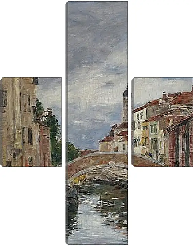 Модульная картина - Small Channel in Venice, 1895. Эжен Буден