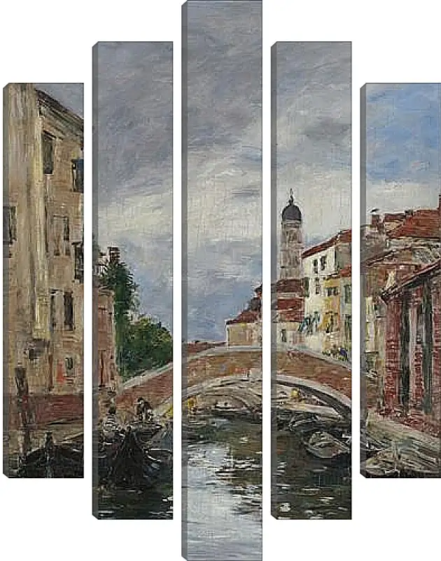 Модульная картина - Small Channel in Venice, 1895. Эжен Буден