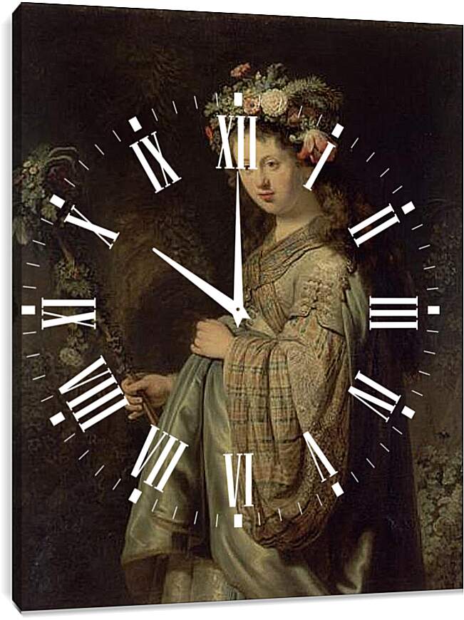 Часы картина - Флора. Рембрандт