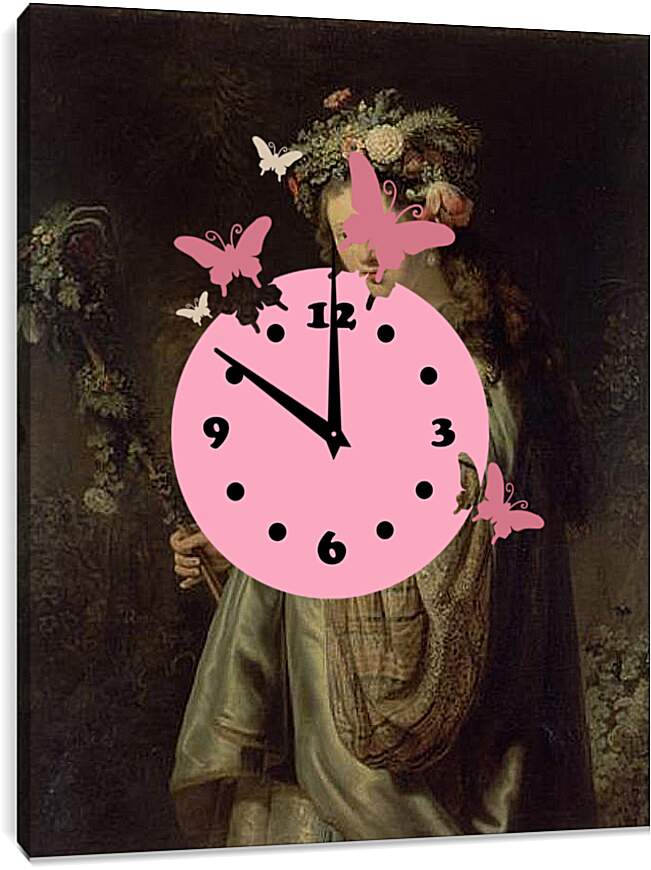 Часы картина - Флора. Рембрандт