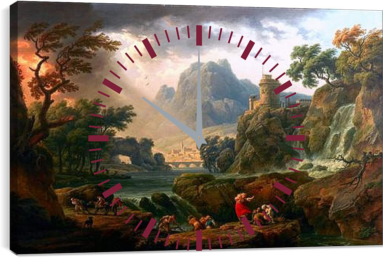Часы картина - Шторм. Клод Жозеф Верне