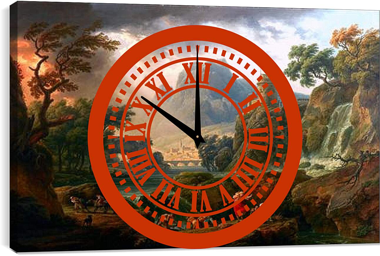 Часы картина - Шторм. Клод Жозеф Верне