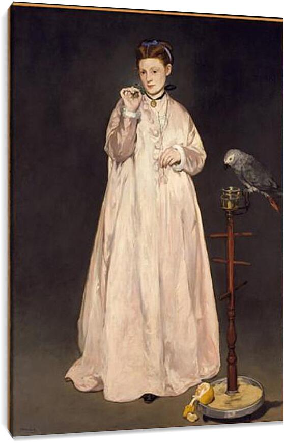 Постер и плакат - Молодая леди с попугаем. Эдуард Мане