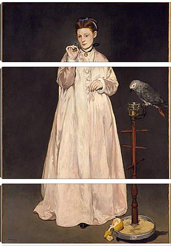 Модульная картина - Молодая леди с попугаем. Эдуард Мане