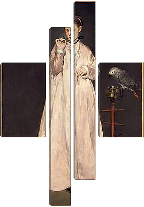 Модульная картина - Молодая леди с попугаем. Эдуард Мане
