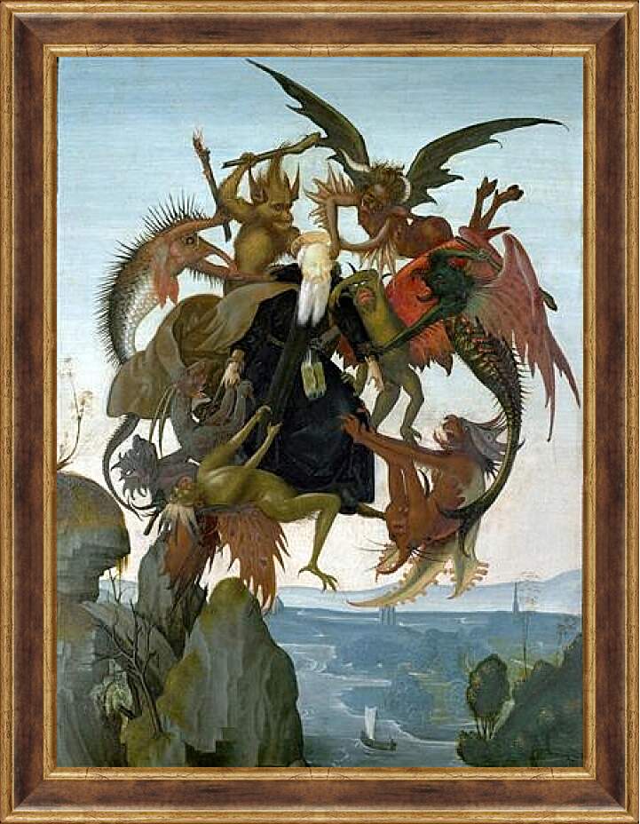 Картина в раме - Мучения святого Антония. Микеланджело Буонарроти