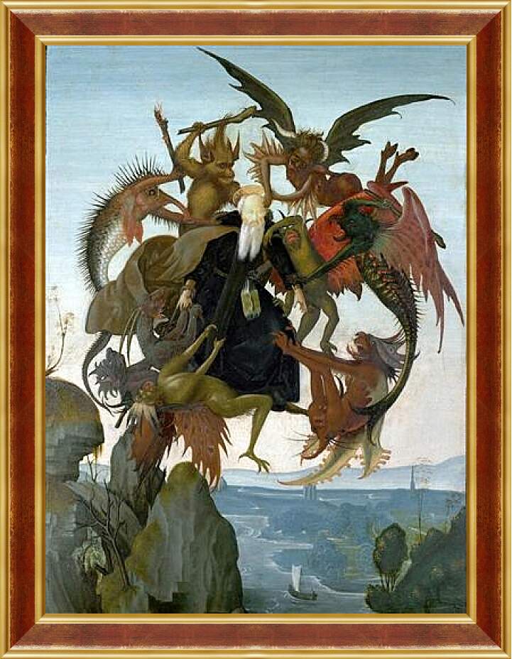 Картина в раме - Мучения святого Антония. Микеланджело Буонарроти