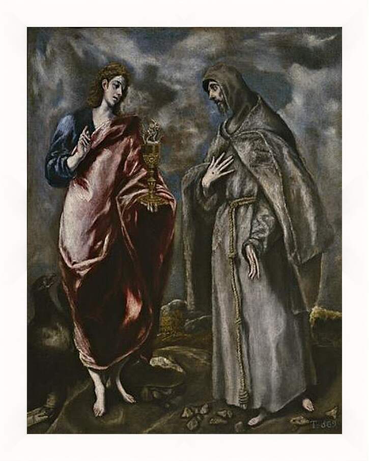 Картина в раме - San Juan Evangelista y San Francisco de Asis. Эль Греко