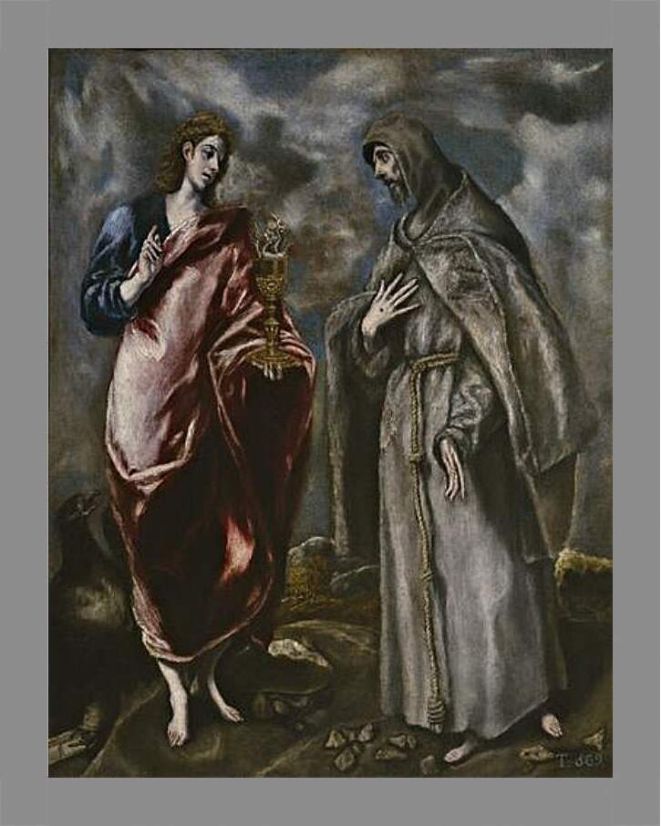 Картина в раме - San Juan Evangelista y San Francisco de Asis. Эль Греко