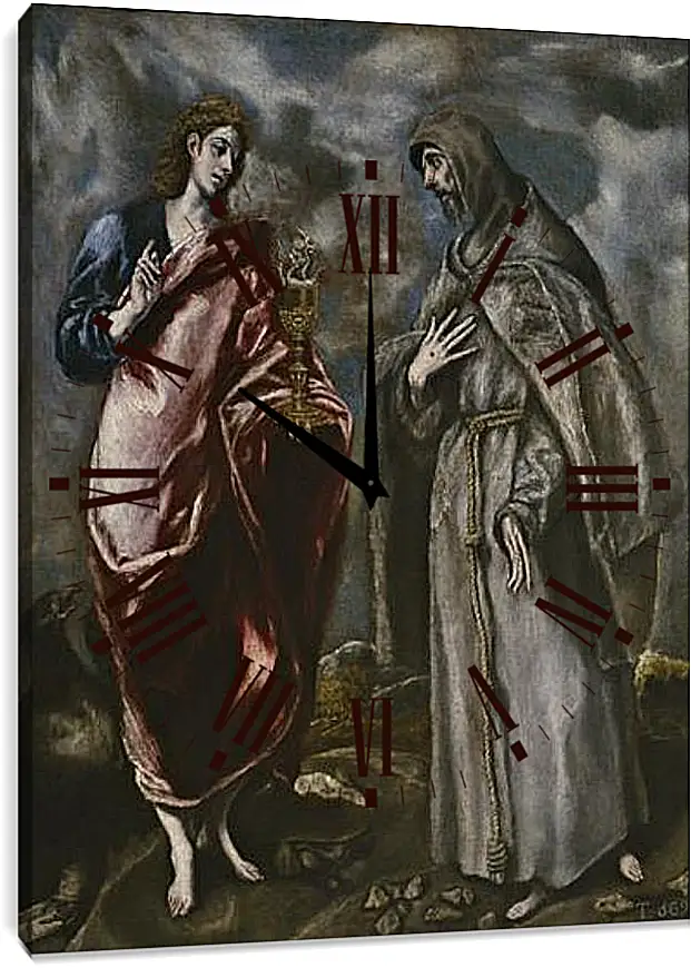 Часы картина - San Juan Evangelista y San Francisco de Asis. Эль Греко
