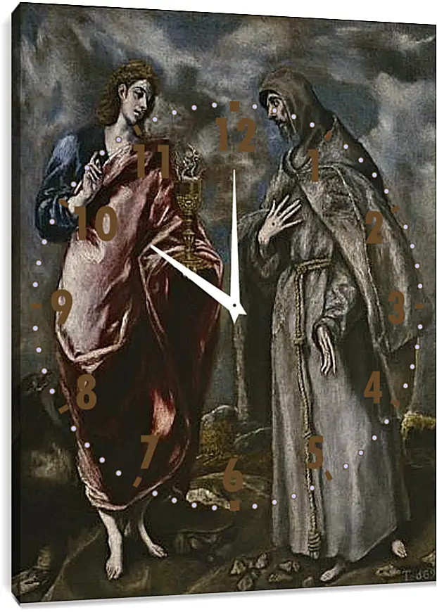 Часы картина - San Juan Evangelista y San Francisco de Asis. Эль Греко