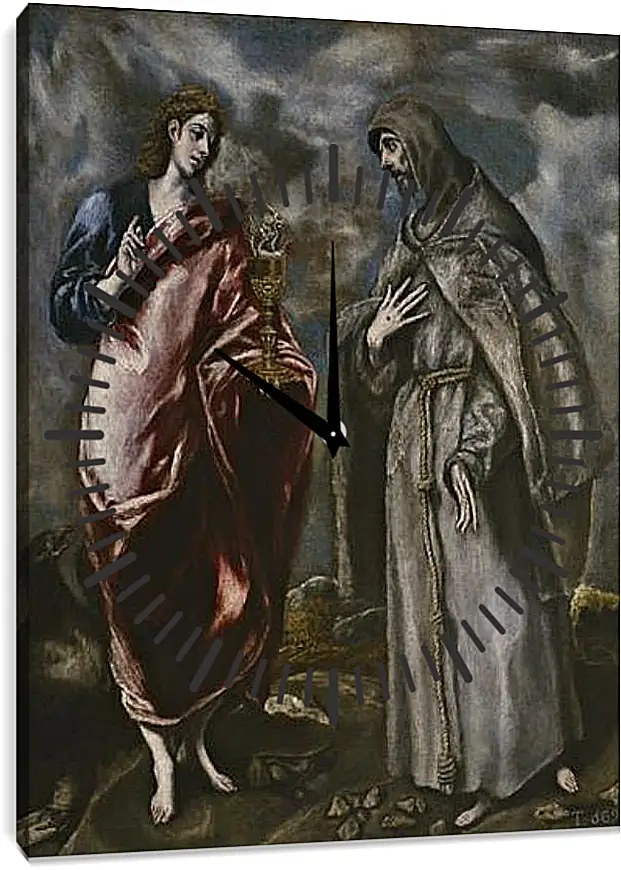 Часы картина - San Juan Evangelista y San Francisco de Asis. Эль Греко
