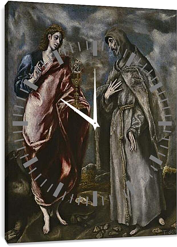Часы картина - San Juan Evangelista y San Francisco de Asis. Эль Греко