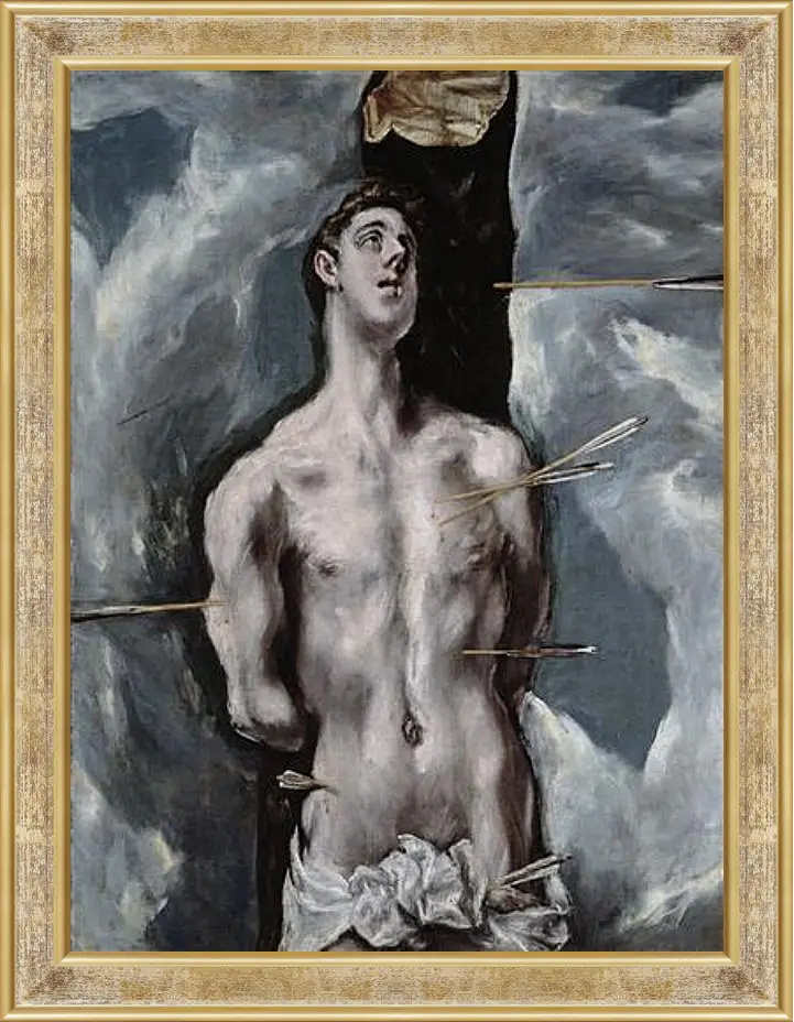 Картина в раме - Saint Sebastian. Эль Греко