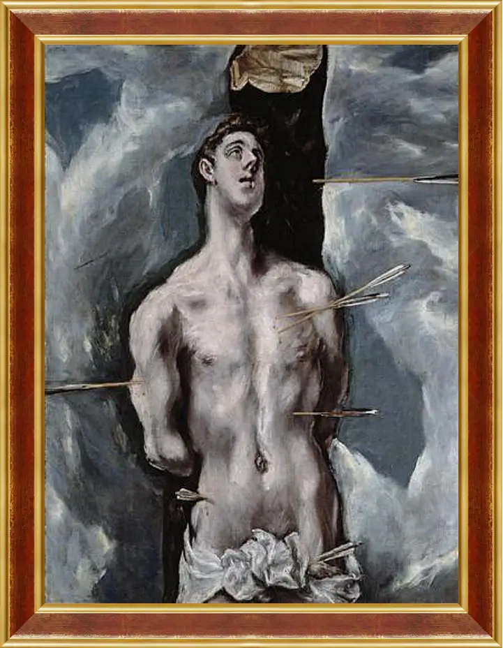 Картина в раме - Saint Sebastian. Эль Греко