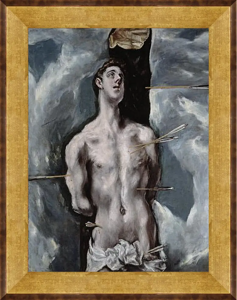 Картина в раме - Saint Sebastian. Эль Греко