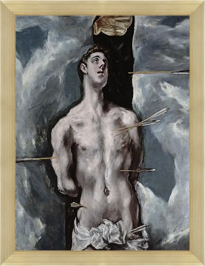 Картина в раме - Saint Sebastian. Эль Греко