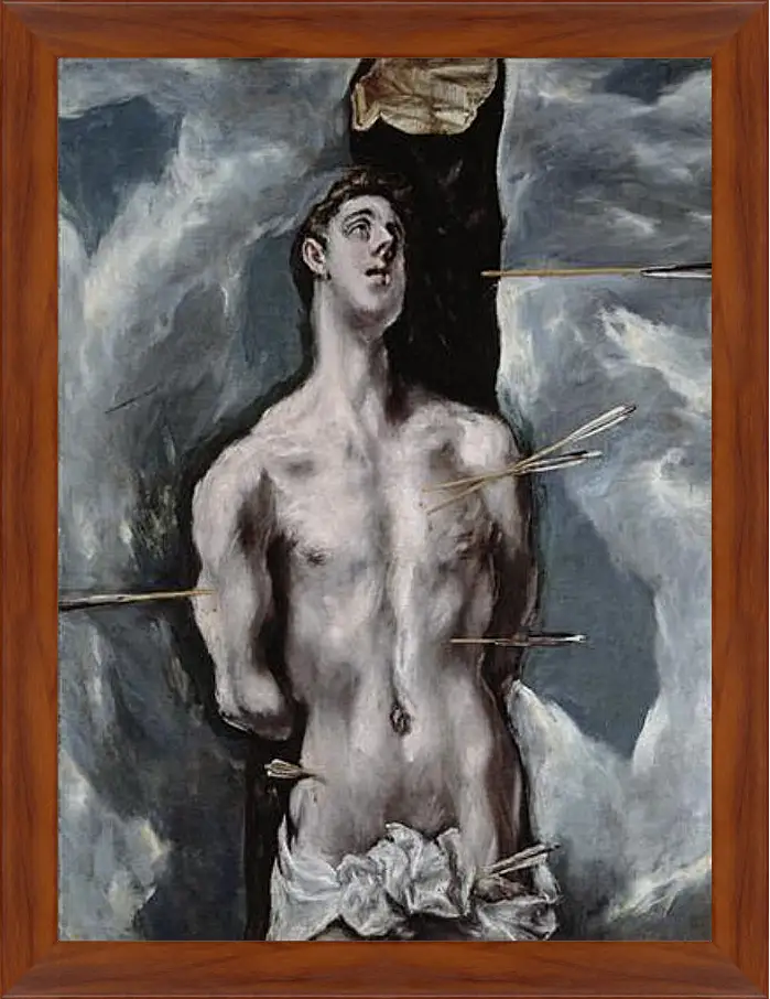 Картина в раме - Saint Sebastian. Эль Греко