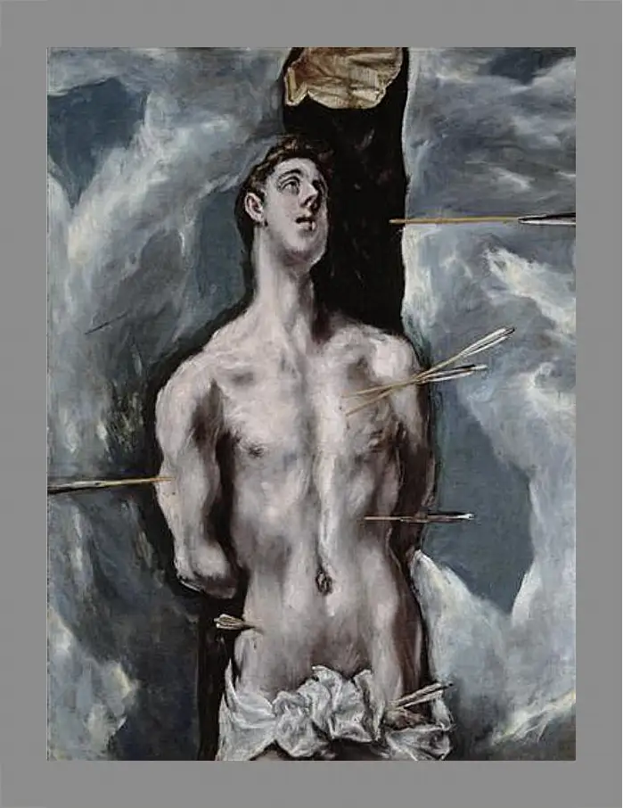 Картина в раме - Saint Sebastian. Эль Греко